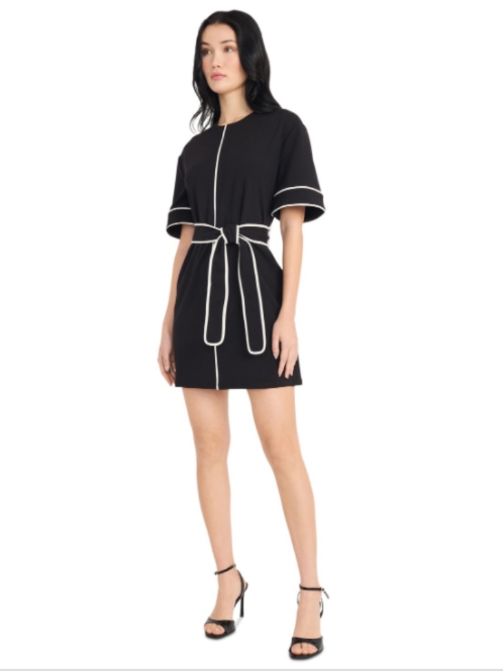 Donna Morgan Women's Belted A-Line Dress Size L NWT